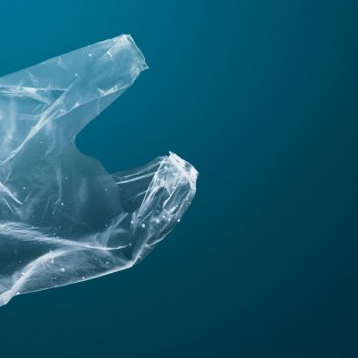 Save the ocean campaign plastic bag sinking in ocean remix media